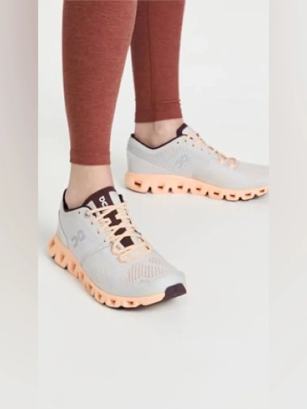 On Cloud X Sneaker in Silver & Almond - Picture 1 of 10